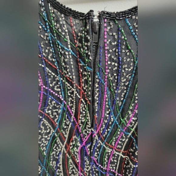 The endless sequins colourful studio 54 vintage top Size L - Picture 8 of 9